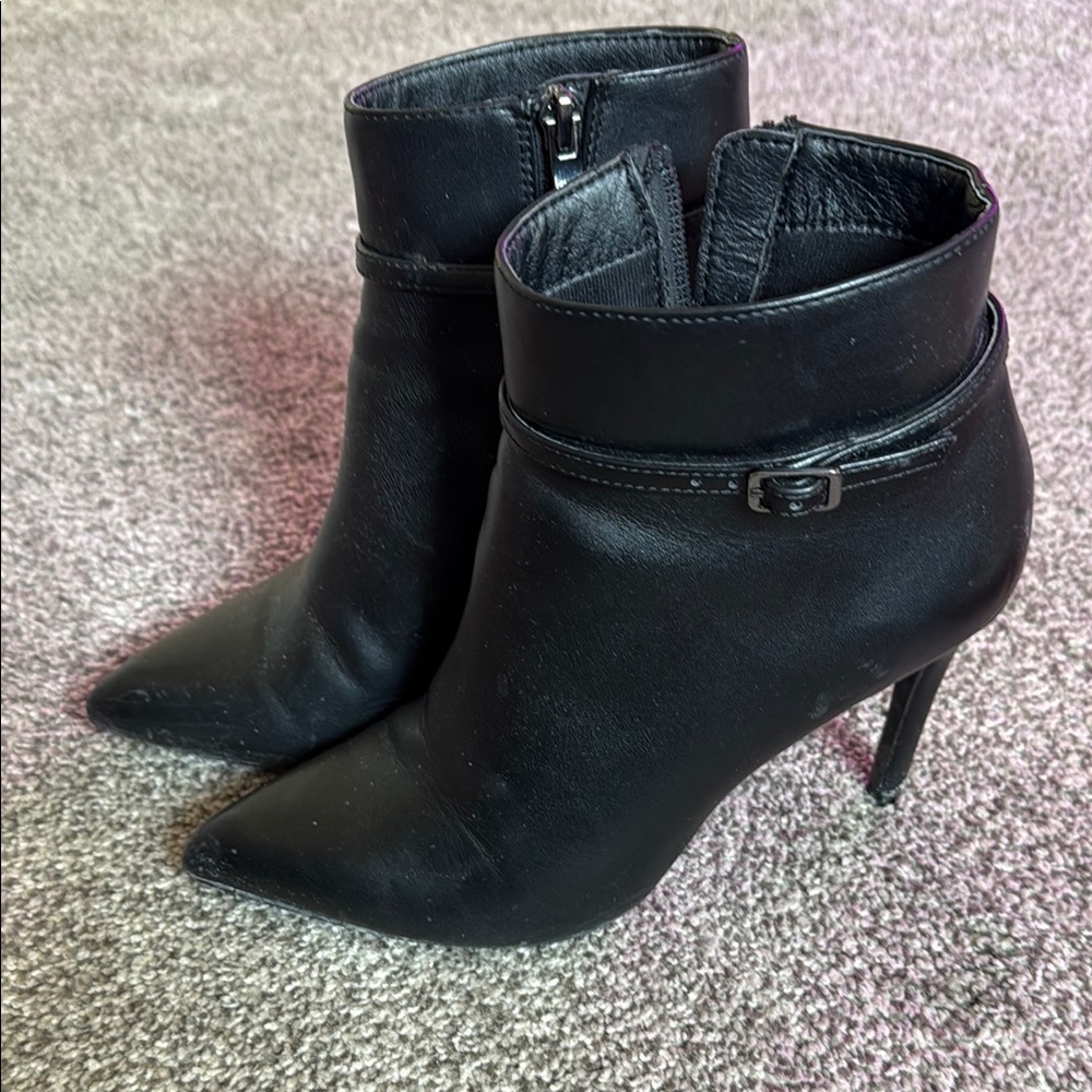Le Chateau Black Heeled Booties with Ankle Strap